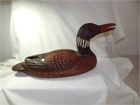 Beautiful Artisan Hand Carved Loon Duck Decoy