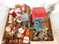 Christmas: Etched glass coasters - Ceramic Santa