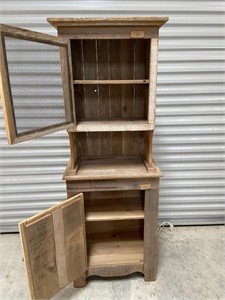 2 piece wood cabinet 
65” x 24” x15”