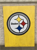 Large 61"x80" Steelers Painted Pegboard Sign