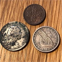 (3) Mixed Portugal Coins