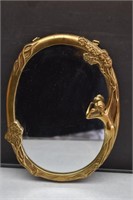 Art Nouveau Brass Nymph Wall Mirror