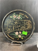 Rhode Island and Connecticut souvenir Tole plate