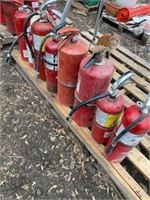 7 extinguishers, mostly full, one-and-done