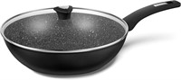 KOCH SYSTEME CS 12' Black Wok with Lid