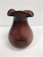 Mouth Blown Ruby Glass Vase