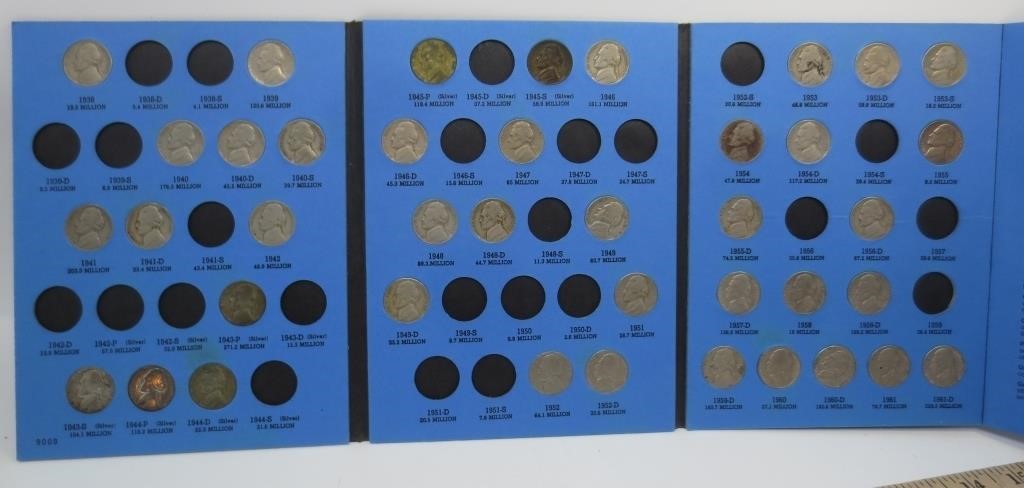 40 Jefferson nickels in book