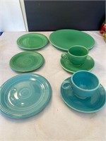 Green and turquoise Fiesta ware lot