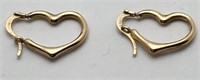 14k Gold Heart Earrings