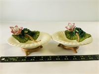 2pcs ceramic frog soap holders