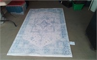 Blue & Cream Coloured "Ruggable" Carpet 50x76"