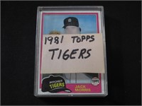 1981 TOPPS DETROIT TIGERS TEAM LOT