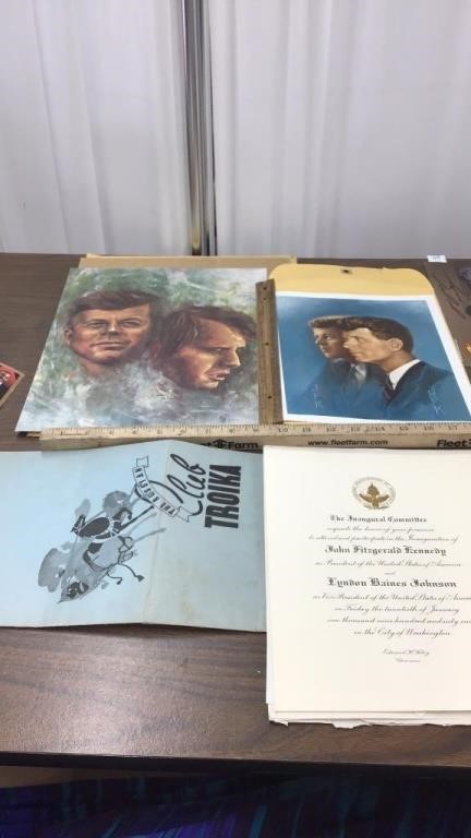 JFK photos, menu & Inaugural Invitation