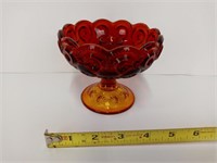 Vintage L.E. Smith Amberina Glass Candle Holder
