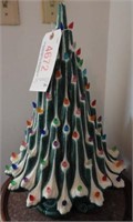 Vintage Green ceramic lighted Christmas tree