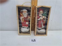 Vintage Santa Ornaments NIB