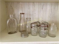 Ball Jars, milk jars, and honey jar