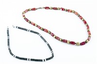 2 Beaded necklaces.