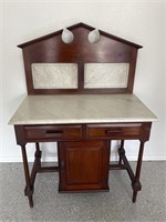 Antique Mahogany Marble Top Washstand