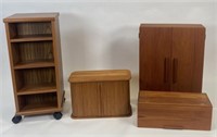 GROUPING OF TEAK MEDIA CABINETS