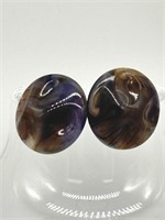 1950's Swirled Lucite Funky Clip-On Earrings