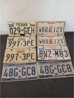 8 Texas license plates