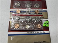 (2) 1984 Uncirculated Mint Sets
