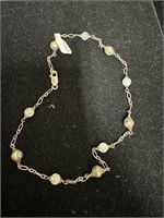 Sterling Chain Link & Beads Necklace