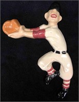Hand Painted Ceramic Baseball Flat Figurine