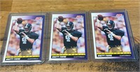 Three 1991 Brett Favre RC Score #611