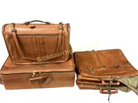 4 Pieces Vintage Hartman Leather Luggage
