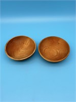 2 Hand Turned Wooded Vintage Bowls