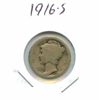 1916-S Mercury Silver Dime