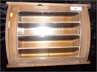 Oak and Bevel Glass Display Case