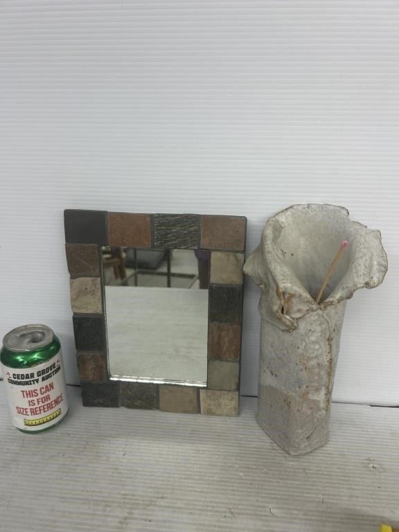 Decorative mirror and candle