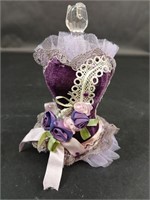 Perfume Bottle in Purple Floral Corset Dress