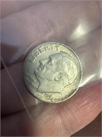 1954 Silver dime