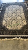 Room size black and white carpet rug - full tied