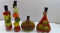 (4) Decorative Vinegar Infused Bottles