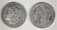 1878 7TF XF+ cleaned & 1879-O VG/F MORGAN DOLLARS