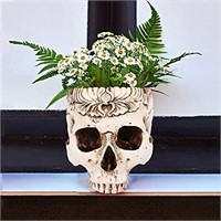 New Half Simulation Skull Planter Statue