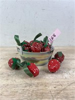 Bowl of Artificial Strawberries