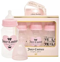New Juicy Couture 3 pack 11oz baby bottle gift