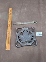 Metal pieces and ruler