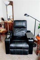 Black Leather Electric Recliner (Worn), and