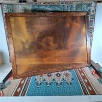 Tapestry, Indian Rug, Framed Amber Glass