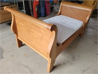 Single Childrens Wood Sleigh Bed 31inWx60inLx29inH