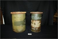 Military Rations Cans/Drums; (2)