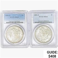 [2] 1885-O Morgan Silver Dollars PCGS/NGC MS63