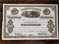 Very Rare 1889 Dominion of Canada Metis Bond